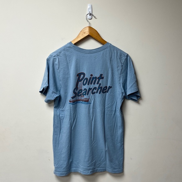 Mollusk Shirt Mens Small Blue Short Sleeve Tee Point Searcher Sailboat Graphic - Picture 2 of 3